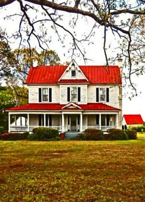 red roof farmhouse ideas